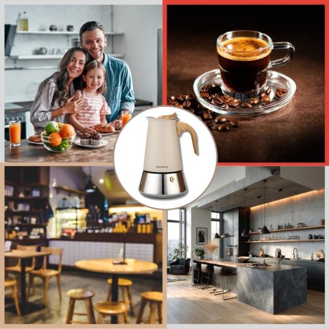 Kawiarka stalowa espresso, 300 ml, indukcja, klausberg kb-7995