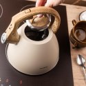 Czajnik stalowy 2,5 l beżowy z uchwytem drewnopodobnym, klausberg kb-7954