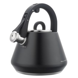 Czajnik stalowy z gwizdkiem 2,5 l czarny mat, klausberg kb-7948