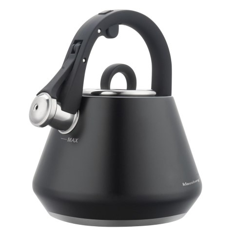 Czajnik stalowy z gwizdkiem 2,5 l czarny mat, klausberg kb-7948