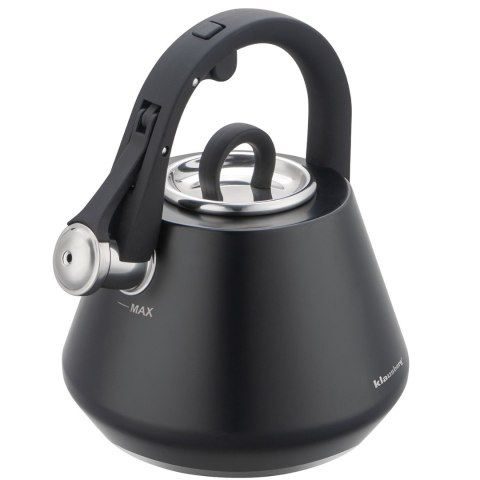 Czajnik stalowy z gwizdkiem 2,5 l czarny mat, klausberg kb-7948