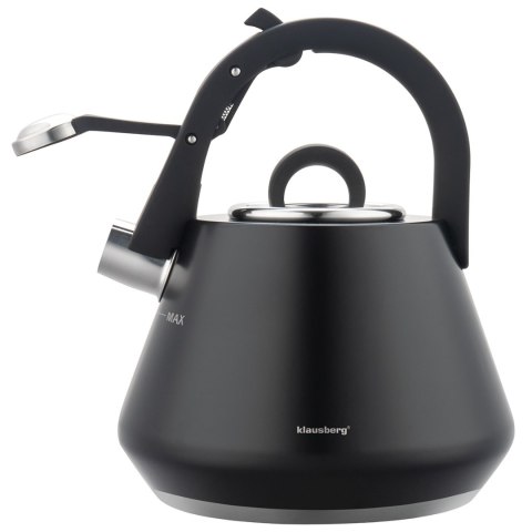 Czajnik stalowy z gwizdkiem 2,5 l czarny mat, klausberg kb-7948