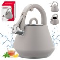 Czajnik stalowy z gwizdkiem 2,5 l szary mat, indukcja, klausberg kb-7949
