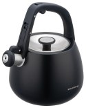 Czajnik ze stali nierdzewnej z gwizdkiem, czarny, pojemność 2,5l, klausberg, kb-7774