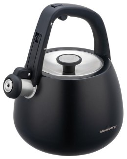 Czajnik ze stali nierdzewnej z gwizdkiem, czarny, pojemność 2,5l, klausberg, kb-7774