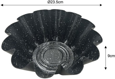 Forma do pieczenia ciasta, metalowa, z powłoką nieprzywieralną, czarna, średnica 23,5 cm, klausberg, kb-7837