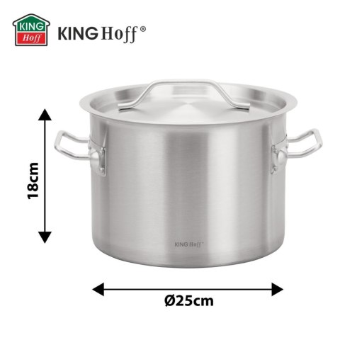 Garnek gastronomiczny, stal nierdzewna, śr.25cm, 9l, kinghoff, kh-2021