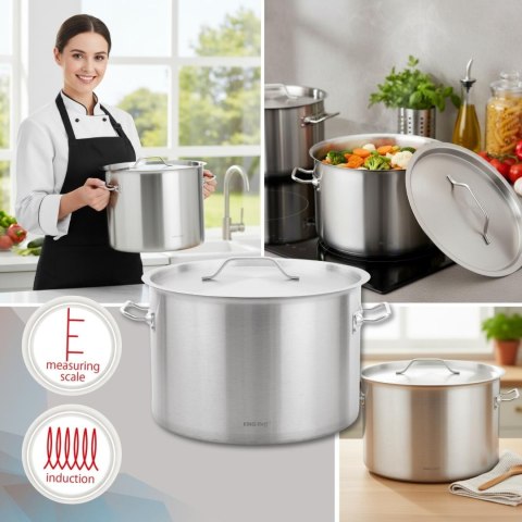 Garnek gastronomiczny, stal nierdzewna, śr.38cm, 27l, kinghoff, kh-2025