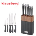 Zestaw noży 6 el. z blokiem akacjowym, stal nierdzewna, klausberg, kb-7979