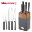 Zestaw noży 6 el. z blokiem akacjowym, stal nierdzewna, klausberg, kb-7982