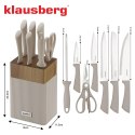 Zestaw noży 8 el. z blokiem akacjowym, stal nierdzewna, klausberg, kb-7984