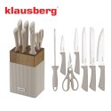 Zestaw noży 8 el. z blokiem akacjowym, stal nierdzewna, klausberg, kb-7984
