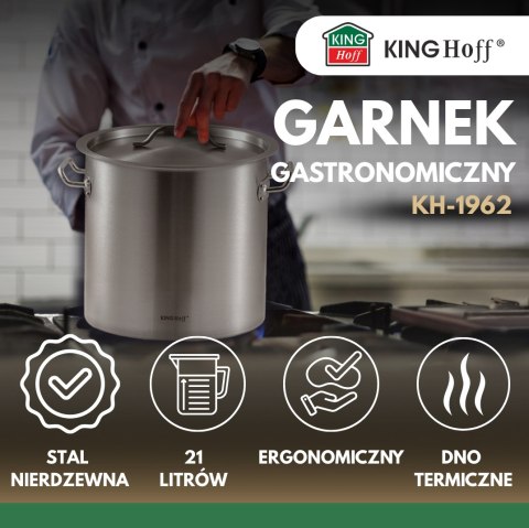 Garnek gastronomiczny, stal nierdzewna, śr.30cm, 21l, kinghoff, kh-1962