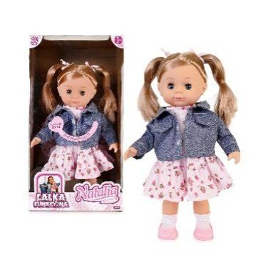 Lalka natalia mówi po polsku 39 cm w granatowej kurtce