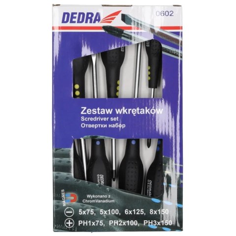 Zestaw wkrętaków crv,uchwyty guma,7szt.