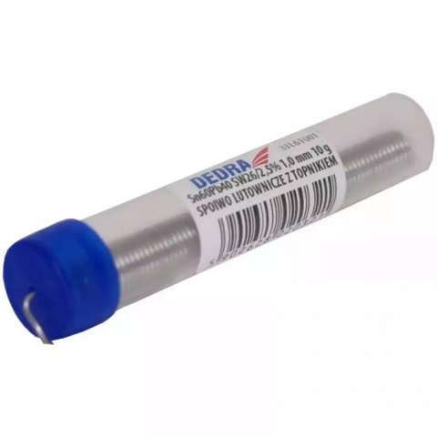 Lut z topnikiem 1,0mm fiolka 10g sn60pb40 sw26/3/2,5%