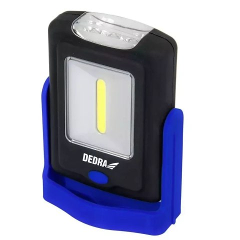 Latarka 1w cob led + 3led, prostokątna z podstawą, z bater.