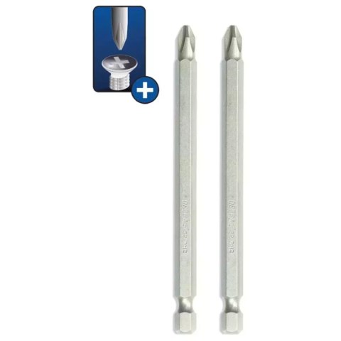 Końcówki wkrętakowe phillips ph2x100mm, 2szt blister