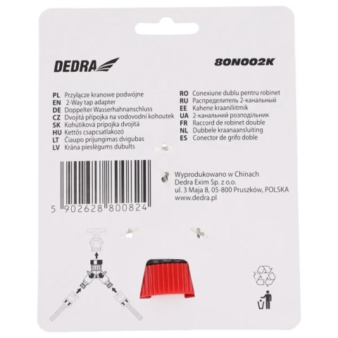 Przyłącze kranowe podwójne 3/4"-1", karta