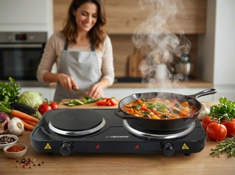 ESPERANZA KUCHENKA ELEKTRYCZNA YELLOWSTONE 1500W + 1000W CZARNA EKH014K