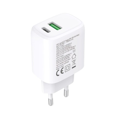 EFB Ładowarka sieciowa GaN USB-C 20W PD i USB-A 18W QC IPW-USB-20WACG