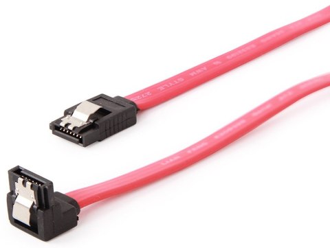 GEMBIRD CC-SATAM-DATA90 Gembird kabel do dysków SATA DATA III (6GB/S) 50cm metalowe zatrzaski kątowy cze