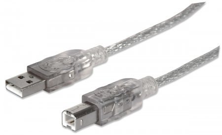TECHLY Kabel USB 2.0 USB-A na USB-B M/M 1.8 m srebrny 333405