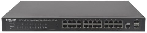 INTELLINET Switch zarządzalny 24x RJ45 Gigabit PoE+ 240W, 2x SFP 560559
