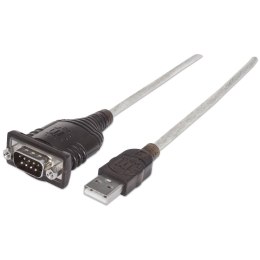 MANHATTAN Konwerter USB na RS232/DB9 M/M na kablu 45 cm Polybags 205153