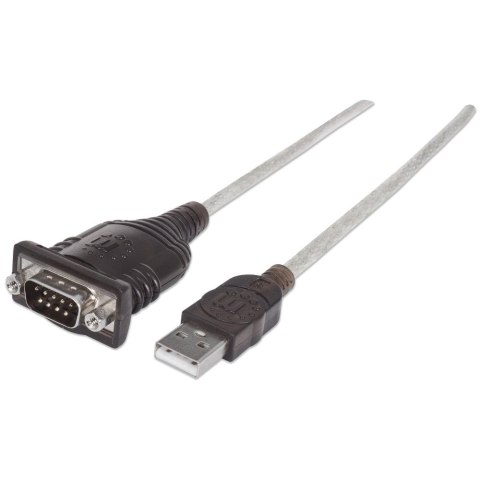 MANHATTAN Konwerter USB na RS232/DB9 M/M na kablu 45 cm Polybags 205153