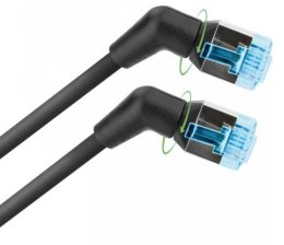 EFB Patchcord Cat6a UTP 1.5 m 100% Cu obrotowy kątowy slim czarny ICOC U6A-TPE36-015B