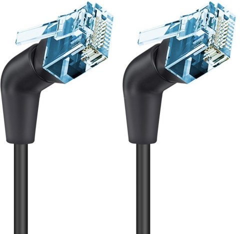 TECHLY Patchcord Cat6a U/FTP 3 m 100% miedź obrotowy kątowy slim ICOC UF6A-TPE36-030B