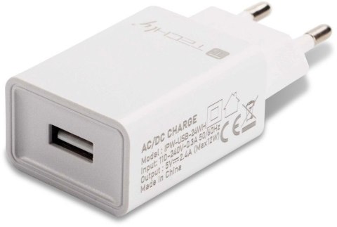 MANHATTAN Ładowarka sieciowa USB 12W/2.4A 5V biała IPW-USB-24WH