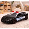 Autko Sportowe Policyjne Samochód Z Napędem Metalowy Pull-Back Czarny 1:43