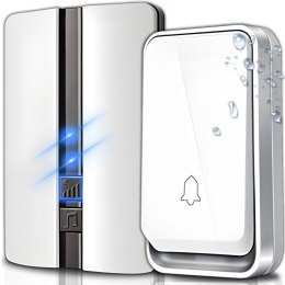 Dzwonek bezprzewodowy wodoodporny zasięg 150m ip44 do drzwi 51 melodii led