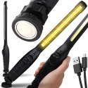 Lampa warsztatowa latarka robocza akumulatorowa led cob 8w korpus obrotowy
