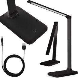 Lampka led biurkowa szkolna na biurko dotykowa 5 barw 5w ściemniana usb -e147-1 czarny