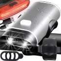 Lampka rowerowa światło przód tył led na kierownicę rower mocna usb jasna s093
