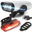 Lampka rowerowa światło przód tył led na kierownicę rower mocna usb jasna s093