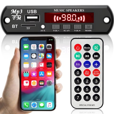 Moduł bluetooth odtwarzacz transmiter do samochodu mp3 aux usb fm pilot -e356