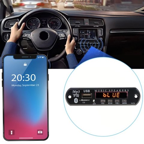 Moduł bluetooth odtwarzacz transmiter do samochodu mp3 aux usb fm pilot -e356