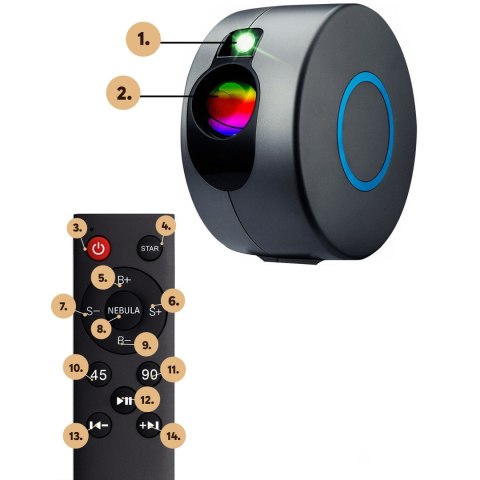 Projektor gwiazd nieba lampka nocna led usb pilot -e795-1 (tymczasowo zmienione sku)