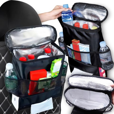 Torba termiczna organizer na fotel samochodowy do auta czarny 10l - m025