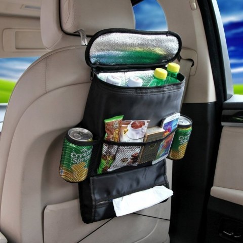 Torba termiczna organizer na fotel samochodowy do auta czarny 10l - m025