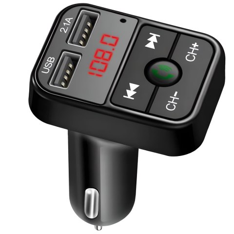 Transmiter bluetooth samochodowy fm ładowarka odbiornik audio 2x usb sd mp3 -e089