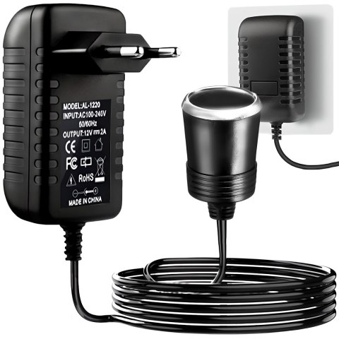 Zasilacz dc 12v 2a / ac 100-240v do auta inwerter -e557