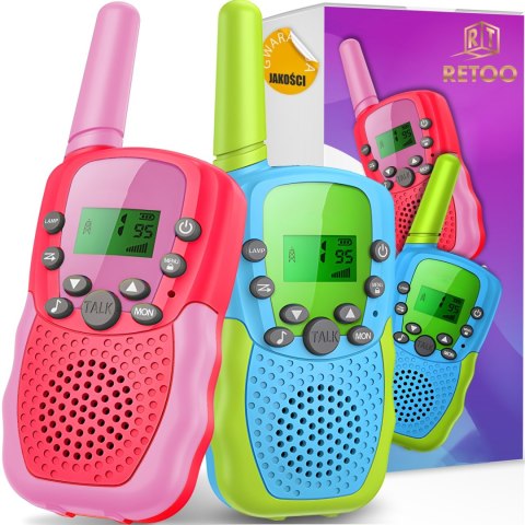 2x walkie talkie dla dzieci krótkofalówka 2 sztuki zestaw łoki toki latarka