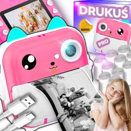 Drukarka termiczna mini kot 11 rolek do zdjęć notatek przenośna dla dzieci