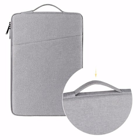 Etui na laptopa torba pokrowiec na laptop dokumenty do pracy szary 14-15,6"