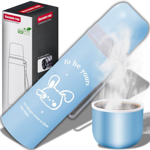 Kubek termiczny termos próżniowy stal 500ml + kubek